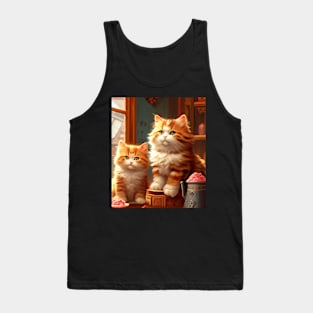 Dreamy Cat, Cute Graphic Design With Animals Tank Top